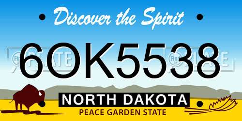 6OK5538 North Dakota License Plate