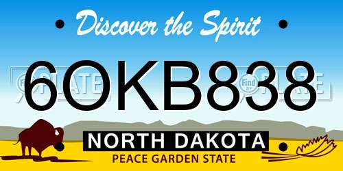 6OKB838 North Dakota License Plate