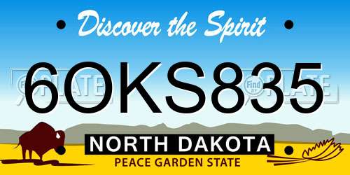 6OKS835 North Dakota License Plate