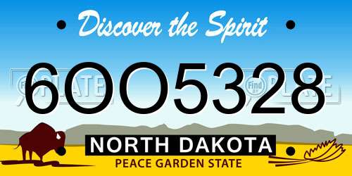 6OO5328 North Dakota License Plate