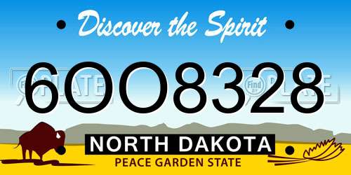 6OO8328 North Dakota License Plate
