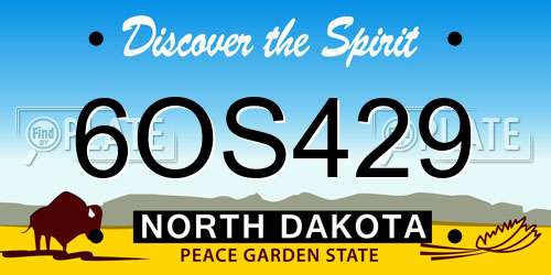 6OS429 North Dakota License Plate