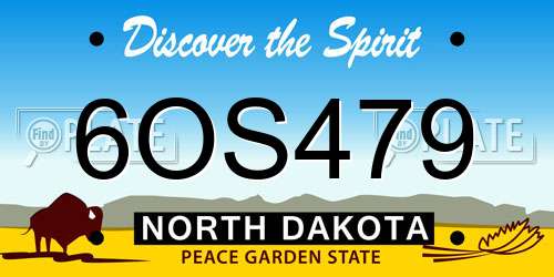6OS479 North Dakota License Plate