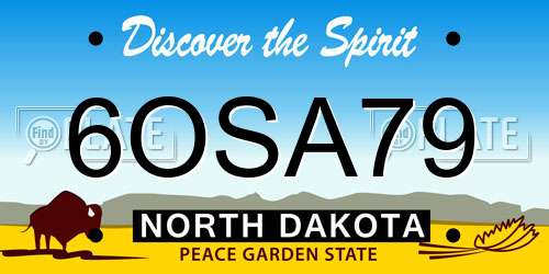 6OSA79 North Dakota License Plate