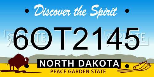 6OT2145 North Dakota License Plate