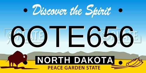 6OTE656 North Dakota License Plate