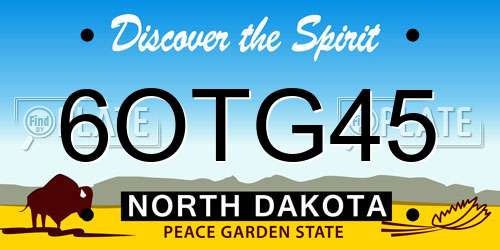 6OTG45 North Dakota License Plate