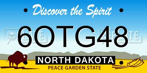 6OTG48 North Dakota License Plate