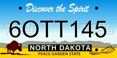6OTT145 North Dakota License Plate