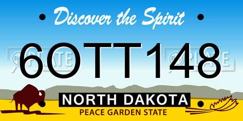 6OTT148 North Dakota License Plate