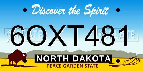 6OXT481 North Dakota License Plate