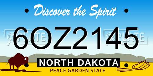 6OZ2145 North Dakota License Plate