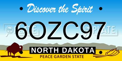 6OZC97 North Dakota License Plate