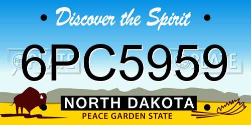 6PC5959 North Dakota License Plate