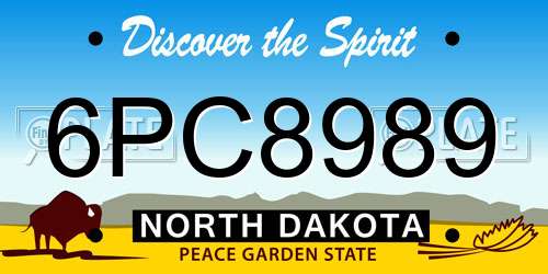 6PC8989 North Dakota License Plate