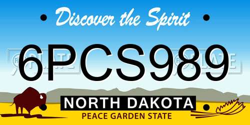 6PCS989 North Dakota License Plate