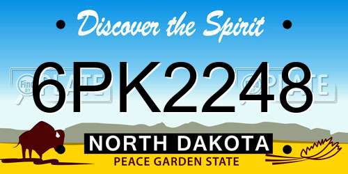 6PK2248 North Dakota License Plate