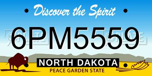 6PM5559 North Dakota License Plate