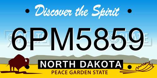 6PM5859 North Dakota License Plate
