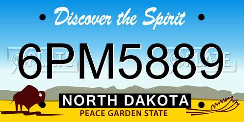 6PM5889 North Dakota License Plate