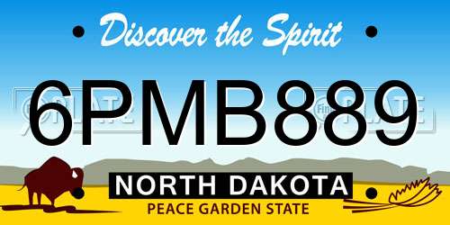 6PMB889 North Dakota License Plate