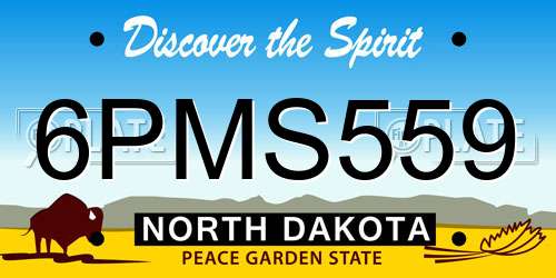 6PMS559 North Dakota License Plate