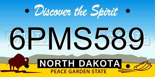 6PMS589 North Dakota License Plate