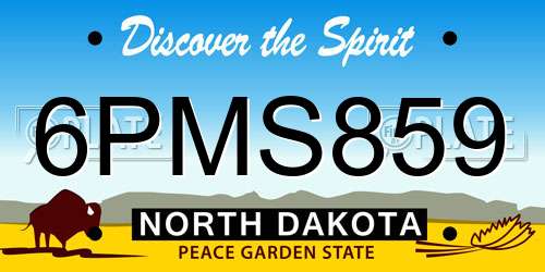 6PMS859 North Dakota License Plate