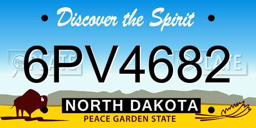6PV4682 North Dakota License Plate