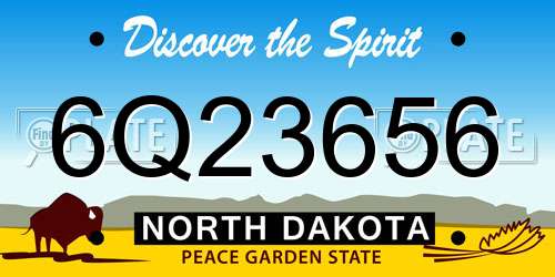 6Q23656 North Dakota License Plate