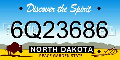 6Q23686 North Dakota License Plate