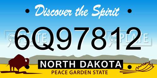 6Q97812 North Dakota License Plate