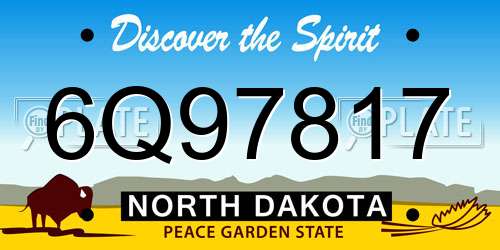 6Q97817 North Dakota License Plate