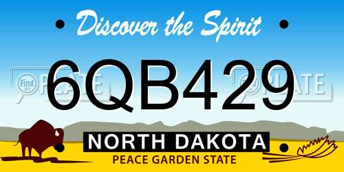 6QB429 North Dakota License Plate