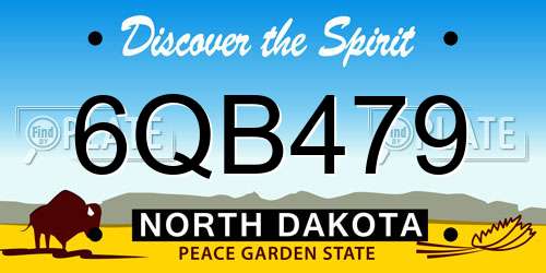 6QB479 North Dakota License Plate