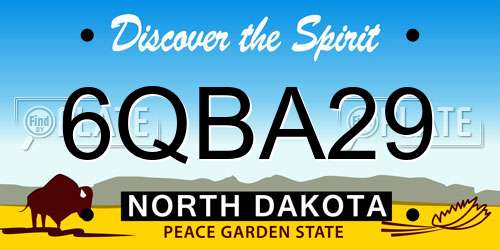 6QBA29 North Dakota License Plate