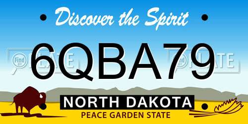 6QBA79 North Dakota License Plate