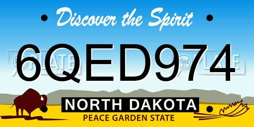 6QED974 North Dakota License Plate