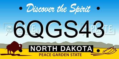 6QGS43 North Dakota License Plate