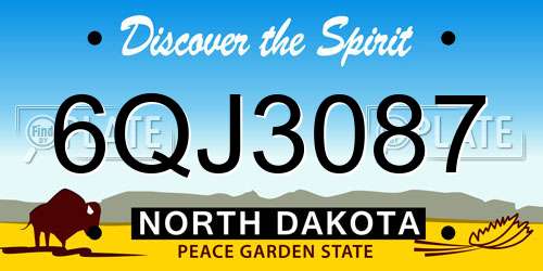 6QJ3087 North Dakota License Plate