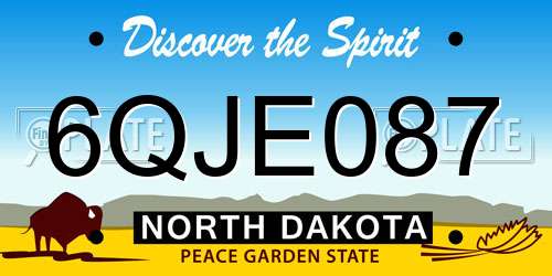 6QJE087 North Dakota License Plate