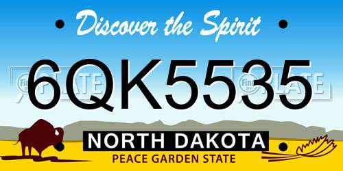 6QK5535 North Dakota License Plate
