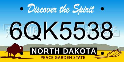 6QK5538 North Dakota License Plate