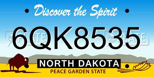 6QK8535 North Dakota License Plate