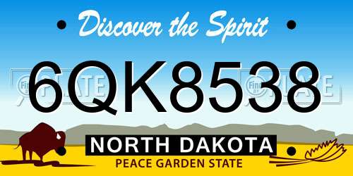 6QK8538 North Dakota License Plate
