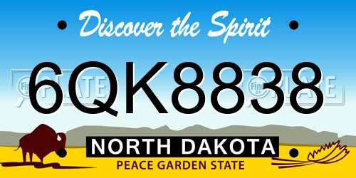 6QK8838 North Dakota License Plate