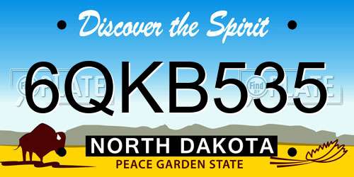 6QKB535 North Dakota License Plate