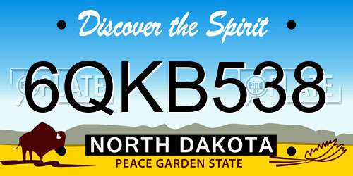 6QKB538 North Dakota License Plate