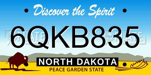 6QKB835 North Dakota License Plate