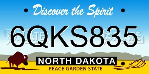 6QKS835 North Dakota License Plate